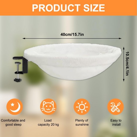 Cat Bed for Desk, Soft Cat Hammock for Sleeping, Washable Cat Basket, Cat Hammock for Home Office, 40 x 40 cm, Maximum Load 20 kg Cat Bed for Desk, Soft Cat Hammock for Sleeping, Washable Cat Basket, Cat Hammock for Home Office, 40 x 40 cm, Maximum Load 20 kg