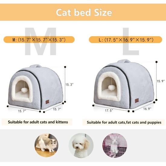 Cat Bed for House Cats, Foldable Cat Cave, Non-Slip and Water-Repellent Base, Cat Houses for Indoor Cats or Small Dogs, Kitten Tent, Rabbit Bed, Cat Beds and Furniture Cat Bed for House Cats, Foldable Cat Cave, Non-Slip and Water-Repellent Base, Cat Houses for Indoor Cats or Small Dogs, Kitten Tent, Rabbit Bed, Cat Beds and Furniture