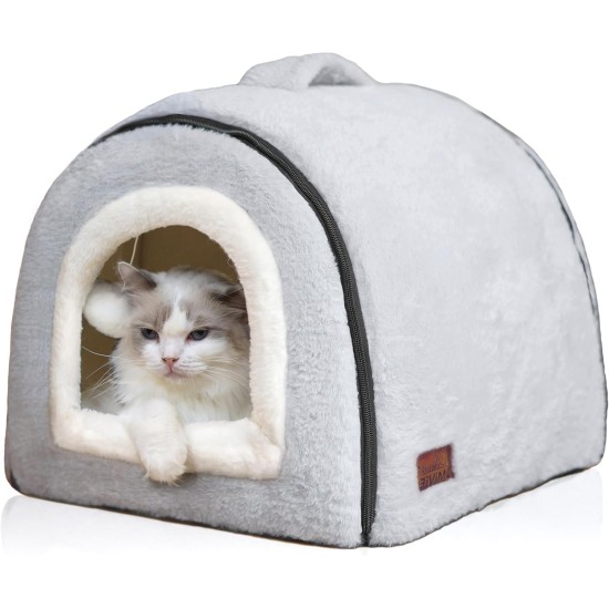 Cat Bed for House Cats, Foldable Cat Cave, Non-Slip and Water-Repellent Base, Cat Houses for Indoor Cats or Small Dogs, Kitten Tent, Rabbit Bed, Cat Beds and Furniture Cat Bed for House Cats, Foldable Cat Cave, Non-Slip and Water-Repellent Base, Cat Houses for Indoor Cats or Small Dogs, Kitten Tent, Rabbit Bed, Cat Beds and Furniture