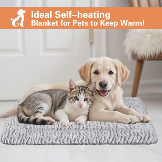 Cat Blanket, Self-Heating Blanket for Cats and Dogs, Heat Blanket, Cat Self-Warming Blanket, No Electricity, Fluffy and Soft Cat Bed, Washable, 80 x 60 cm Cat Blanket, Self-Heating Blanket for Cats and Dogs, Heat Blanket, Cat Self-Warming Blanket, No Electricity, Fluffy and Soft Cat Bed, Washable, 80 x 60 cm