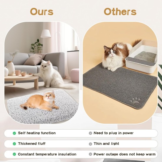 Cat Blanket, Self-Warming, 60 x 45 cm, Self-Heating Blanket, Cat, Heat Cushion, Heating Blanket, Cat Blanket for Cats, Fluffy Self-Heating Blanket, Cat and Dogs, Washable Thermal Blanket Cat Blanket, Self-Warming, 60 x 45 cm, Self-Heating Blanket, Cat, Heat Cushion, Heating Blanket, Cat Blanket for Cats, Fluffy Self-Heating Blanket, Cat and Dogs, Washable Thermal Blanket