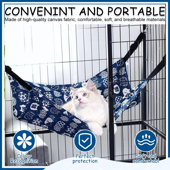 Cat Cage with Hammock, Small Animal Hammock, Breathable Cat Hammock, for Small Animals up to 5kg, Suitable for Kittens, Puppies, Ferrets, Rabbits etc. (M) Cat Cage with Hammock, Small Animal Hammock, Breathable Cat Hammock, for Small Animals up to 5kg, Suitable for Kittens, Puppies, Ferrets, Rabbits etc. (M)