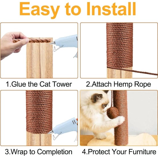 Cat Cord, Brown Cord for Cats, Jute Cord for Household, Garden, DIY, Reusable Hemp Rope for Repairing or Replacing Scratching Post, Scratching Tower, DIY Craft Rope, Home Decoration Cat Cord, Brown Cord for Cats, Jute Cord for Household, Garden, DIY, Reusable Hemp Rope for Repairing or Replacing Scratching Post, Scratching Tower, DIY Craft Rope, Home Decoration