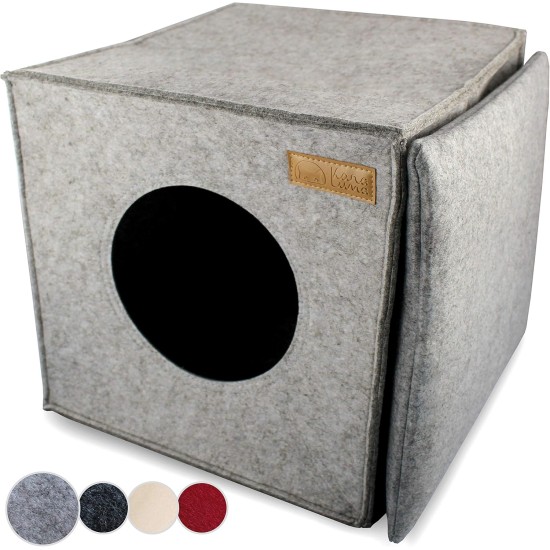 Cat Den, Cosy Retreat and Cat Bed Made of High-Quality Felt, Suitable for IKEA Kallax or Expedit, Place to Sleep Cat Den, Cosy Retreat and Cat Bed Made of High-Quality Felt, Suitable for IKEA Kallax or Expedit, Place to Sleep