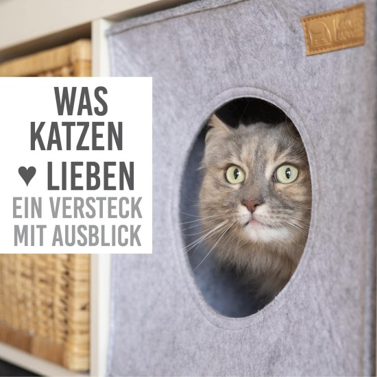Cat Den, Cosy Retreat and Cat Bed Made of High-Quality Felt, Suitable for IKEA Kallax or Expedit, Place to Sleep Cat Den, Cosy Retreat and Cat Bed Made of High-Quality Felt, Suitable for IKEA Kallax or Expedit, Place to Sleep