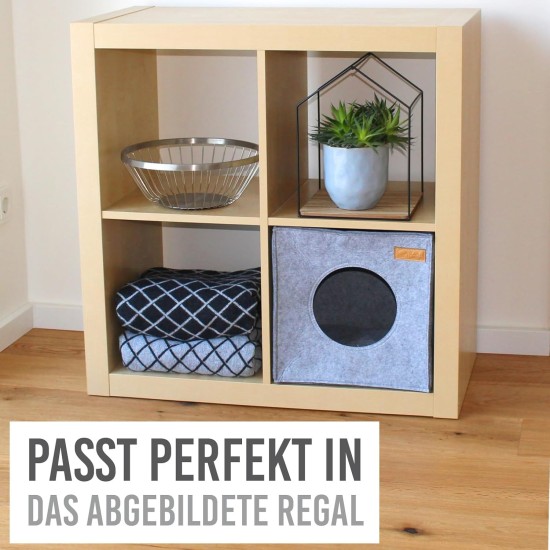Cat Den, Cosy Retreat and Cat Bed Made of High-Quality Felt, Suitable for IKEA Kallax or Expedit, Place to Sleep Cat Den, Cosy Retreat and Cat Bed Made of High-Quality Felt, Suitable for IKEA Kallax or Expedit, Place to Sleep