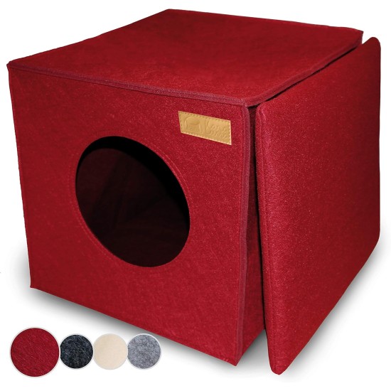 Cat Den, Cosy Retreat and Cat Bed Made of High-Quality Felt, Suitable for IKEA Kallax or Expedit, Place to Sleep Cat Den, Cosy Retreat and Cat Bed Made of High-Quality Felt, Suitable for IKEA Kallax or Expedit, Place to Sleep