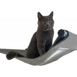Cat Hammock | High Quality | Fashionable Cat Hammock for Wall Mounting | Stylish | Holds up to 30 kg | Black Metal and Soft Wool Felt | Black and Grey Cat Hammock | High Quality | Fashionable Cat Hammock for Wall Mounting | Stylish | Holds up to 30 kg | Black Metal and Soft Wool Felt | Black and Grey