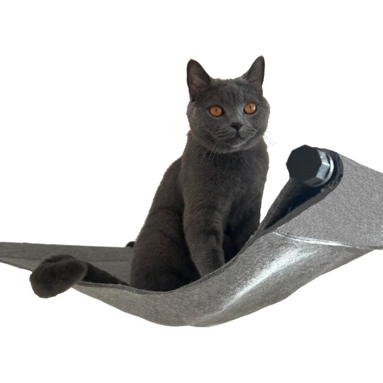 Cat Hammock | High Quality | Fashionable Cat Hammock for Wall Mounting | Stylish | Holds up to 30 kg | Black Metal and Soft Wool Felt | Black and Grey Cat Hammock | High Quality | Fashionable Cat Hammock for Wall Mounting | Stylish | Holds up to 30 kg | Black Metal and Soft Wool Felt | Black and Grey