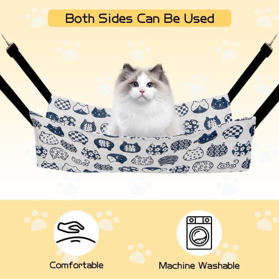 Cat Hammock, Cat Hammock, 60 x 50 cm Hammock for Cats, Chair Hammock Cat, Pet Summer Hammock, Pet Hammock, Cat Hammock, Window Seat for Cats, Pet Chair (Blue-L) Cat Hammock, Cat Hammock, 60 x 50 cm Hammock for Cats, Chair Hammock Cat, Pet Summer Hammock, Pet Hammock, Cat Hammock, Window Seat for Cats, Pet Chair (Blue-L)