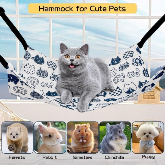 Cat Hammock, Cat Hammock, 60 x 50 cm Hammock for Cats, Chair Hammock Cat, Pet Summer Hammock, Pet Hammock, Cat Hammock, Window Seat for Cats, Pet Chair (Blue-L) Cat Hammock, Cat Hammock, 60 x 50 cm Hammock for Cats, Chair Hammock Cat, Pet Summer Hammock, Pet Hammock, Cat Hammock, Window Seat for Cats, Pet Chair (Blue-L)
