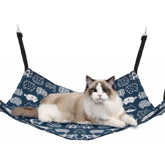 Cat Hammock, Cat Hammock, 60 x 50 cm Hammock for Cats, Chair Hammock Cat, Pet Summer Hammock, Pet Hammock, Cat Hammock, Window Seat for Cats, Pet Chair (Blue-L) Cat Hammock, Cat Hammock, 60 x 50 cm Hammock for Cats, Chair Hammock Cat, Pet Summer Hammock, Pet Hammock, Cat Hammock, Window Seat for Cats, Pet Chair (Blue-L)