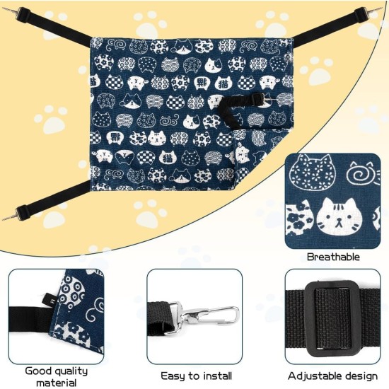 Cat Hammock, Cat Hammock, 60 x 50 cm Hammock for Cats, Chair Hammock Cat, Pet Summer Hammock, Pet Hammock, Cat Hammock, Window Seat for Cats, Pet Chair (Blue-L) Cat Hammock, Cat Hammock, 60 x 50 cm Hammock for Cats, Chair Hammock Cat, Pet Summer Hammock, Pet Hammock, Cat Hammock, Window Seat for Cats, Pet Chair (Blue-L)
