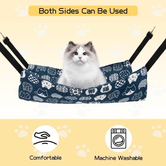 Cat Hammock, Cat Hammock, 60 x 50 cm Hammock for Cats, Chair Hammock Cat, Pet Summer Hammock, Pet Hammock, Cat Hammock, Window Seat for Cats, Pet Chair (Blue-L) Cat Hammock, Cat Hammock, 60 x 50 cm Hammock for Cats, Chair Hammock Cat, Pet Summer Hammock, Pet Hammock, Cat Hammock, Window Seat for Cats, Pet Chair (Blue-L)