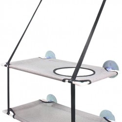 Cat Hammock, Double Layer Cat Hammock, Window Hanging Bed for Cats, 50 x 11 x 7 cm, Removable Cat Hammock with Strong Suction Cup (Grey) Cat Hammock, Double Layer Cat Hammock, Window Hanging Bed for Cats, 50 x 11 x 7 cm, Removable Cat Hammock with Strong Suction Cup (Grey)