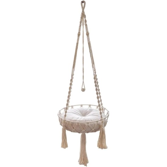 Cat Hammock, Macrame Cat Bed, Hammock for Cat, Cat Swing, Hand Knitted Hanging Cat Nest, Pet Swing (35 cm) Cat Hammock, Macrame Cat Bed, Hammock for Cat, Cat Swing, Hand Knitted Hanging Cat Nest, Pet Swing (35 cm)
