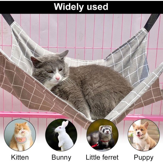 Cat Hammock, Pet Cage Hammock, Pet Hammock, Cat Swing, with Adjustable Straps, Suitable for Pets Weighing No More Than 9 kg (57 x 47 cm) Cat Hammock, Pet Cage Hammock, Pet Hammock, Cat Swing, with Adjustable Straps, Suitable for Pets Weighing No More Than 9 kg (57 x 47 cm)