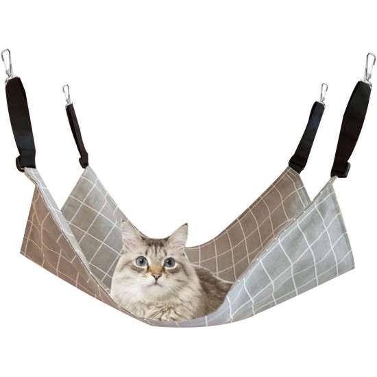 Cat Hammock, Pet Cage Hammock, Pet Hammock, Cat Swing, with Adjustable Straps, Suitable for Pets Weighing No More Than 9 kg (57 x 47 cm) Cat Hammock, Pet Cage Hammock, Pet Hammock, Cat Swing, with Adjustable Straps, Suitable for Pets Weighing No More Than 9 kg (57 x 47 cm)
