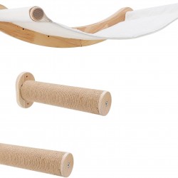Cat Hammock Wall Mounting, Climbing Wall Set Made of Solid Wood with Cat Stairs - Sturdy Cat Bed, Space-Saving Cat Furniture for Sleeping, Climbing and Resting (Cat Hammock + 2 Ladders) Cat Hammock Wall Mounting, Climbing Wall Set Made of Solid Wood with Cat Stairs - Sturdy Cat Bed, Space-Saving Cat Furniture for Sleeping, Climbing and Resting (Cat Hammock + 2 Ladders)