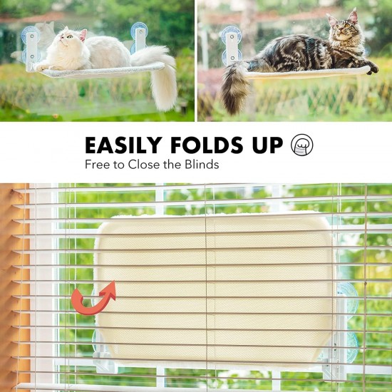 Cat Hammock, Window Bed for Cats with Sturdy Suction Cups, Cat Hammock Bed, Window, Load Capacity of 25 kg, 52 x 30 cm (Bend) Cat Hammock, Window Bed for Cats with Sturdy Suction Cups, Cat Hammock Bed, Window, Load Capacity of 25 kg, 52 x 30 cm (Bend)