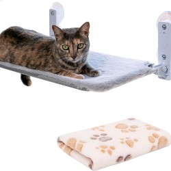 Cat Hammock Window Grey Bed + Blanket (30x52cm) Cat Hammock Window Grey Bed + Blanket (30x52cm)