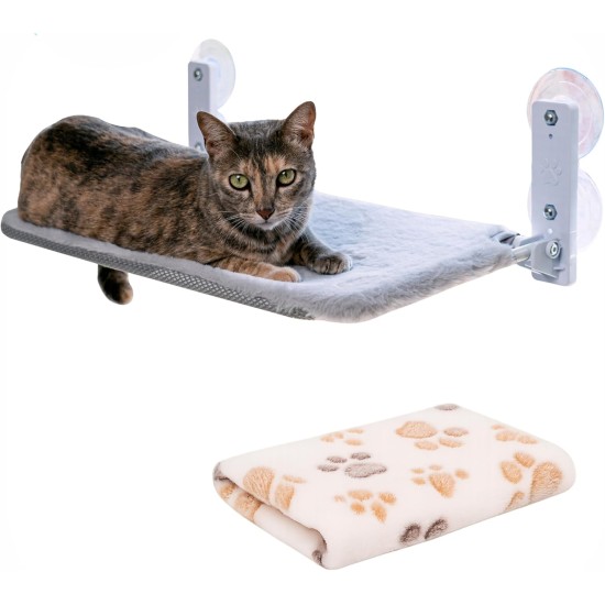 Cat Hammock Window Grey Bed + Blanket (30x52cm) Cat Hammock Window Grey Bed + Blanket (30x52cm)