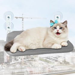 Cat Hammock Window Seats for Cats, Foldable Cat Hammock, Breathable Cat Window Hammock for Monitoring, Sunbathing and Climbing - Holds Maximum up to 15 kg Cat Hammock Window Seats for Cats, Foldable Cat Hammock, Breathable Cat Window Hammock for Monitoring, Sunbathing and Climbing - Holds Maximum up to 15 kg