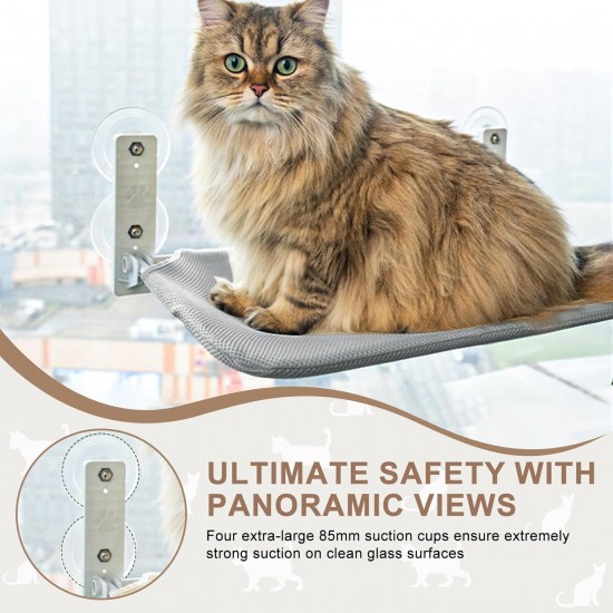 Cat Hammock Window Seats for Cats, Foldable Cat Hammock, Breathable Cat Window Hammock for Monitoring, Sunbathing and Climbing - Holds Maximum up to 15 kg Cat Hammock Window Seats for Cats, Foldable Cat Hammock, Breathable Cat Window Hammock for Monitoring, Sunbathing and Climbing - Holds Maximum up to 15 kg