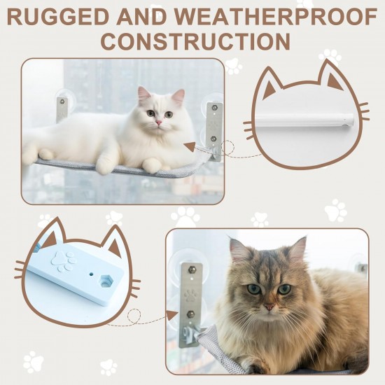 Cat Hammock Window Seats for Cats, Foldable Cat Hammock, Breathable Cat Window Hammock for Monitoring, Sunbathing and Climbing - Holds Maximum up to 15 kg Cat Hammock Window Seats for Cats, Foldable Cat Hammock, Breathable Cat Window Hammock for Monitoring, Sunbathing and Climbing - Holds Maximum up to 15 kg