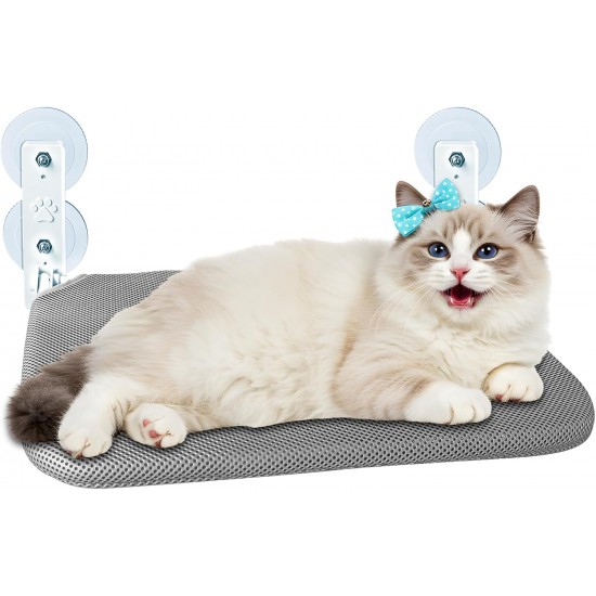 Cat Hammock Window Seats for Cats, Foldable Cat Hammock, Breathable Cat Window Hammock for Monitoring, Sunbathing and Climbing - Holds Maximum up to 15 kg Cat Hammock Window Seats for Cats, Foldable Cat Hammock, Breathable Cat Window Hammock for Monitoring, Sunbathing and Climbing - Holds Maximum up to 15 kg