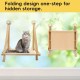 Cat Hammock up to 18 kg, Cat Window Lounger Hammock, Cat Lounger 360° View Hammock, Washable Khaki Window Sill Holder with Strong Suction Cup for Cats, 50 x 38 cm