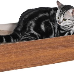 Cat Scratcher, Cardboard Lounge Bed, Bone Shape Design, Recyclable Wavy Scratch Mat, Sturdy and Durable, Furniture Protector, Reversible, Brown Cat Scratcher, Cardboard Lounge Bed, Bone Shape Design, Recyclable Wavy Scratch Mat, Sturdy and Durable, Furniture Protector, Reversible, Brown