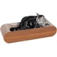 Cat Scratcher, Cardboard Lounge Bed, Bone Shape Design, Recyclable Wavy Scratch Mat, Sturdy and Durable, Furniture Protector, Reversible, Brown
