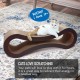 Cat Scratcher, Cardboard Lounge Bed, Bone Shape Design, Recyclable Wavy Scratch Mat, Sturdy and Durable, Furniture Protector, Reversible, Brown