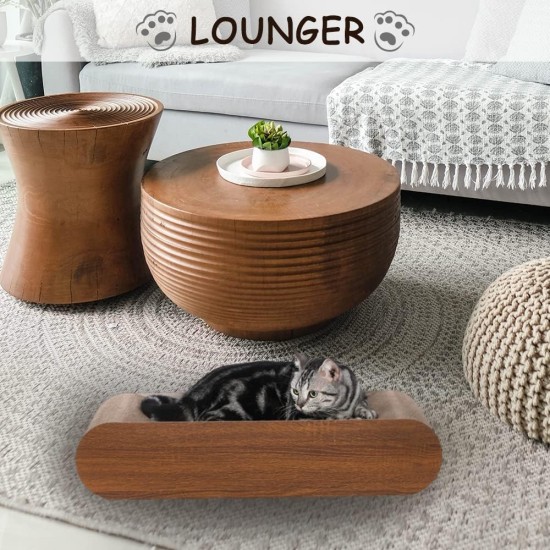 Cat Scratcher, Cardboard Lounge Bed, Bone Shape Design, Recyclable Wavy Scratch Mat, Sturdy and Durable, Furniture Protector, Reversible, Brown Cat Scratcher, Cardboard Lounge Bed, Bone Shape Design, Recyclable Wavy Scratch Mat, Sturdy and Durable, Furniture Protector, Reversible, Brown