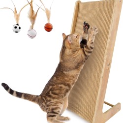 Cat Scratching Board, 72 cm High 75° L Shaped Scratching Boards Cat, Sisal Cat Scratching Board for Sofa Protection, Cat Scratching Boards for Wall and Corner, with Play Ball Cat Scratching Board, 72 cm High 75° L Shaped Scratching Boards Cat, Sisal Cat Scratching Board for Sofa Protection, Cat Scratching Boards for Wall and Corner, with Play Ball