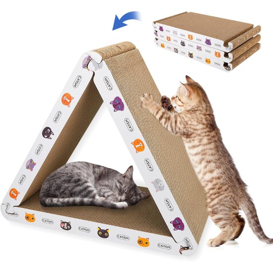 Cat Scratching Mat Catism Triangular Foldable Cardboard Recyclable Cat House Splicing Cat Scratching Cardboard Triangle Scratcher Cat Toy Tunnel CAI Cat Scratching Mat Catism Triangular Foldable Cardboard Recyclable Cat House Splicing Cat Scratching Cardboard Triangle Scratcher Cat Toy Tunnel CAI