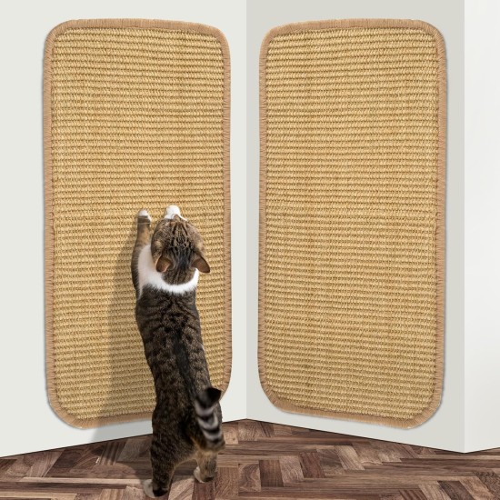Cat Scratching Mat, Pack of 2, Sisal Carpet, Cat Scratching Mat, Cat Scratching Board, Wall Cat Scratching Board, Scratching Mat for Protects Carpets and Sofas, 50 x 25 cm Cat Scratching Mat, Pack of 2, Sisal Carpet, Cat Scratching Mat, Cat Scratching Board, Wall Cat Scratching Board, Scratching Mat for Protects Carpets and Sofas, 50 x 25 cm