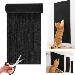 Cat Scratching Mat, Self-Adhesive, 200 x 30 cm, Scratching Mat, Thickened Cats Scratching Mat, Wall, DIY, Trimmable Cat Rug, Cat Scratching Mats for Scratching Wall, Sofa, Furniture (Black) Cat Scratching Mat, Self-Adhesive, 200 x 30 cm, Scratching Mat, Thickened Cats Scratching Mat, Wall, DIY, Trimmable Cat Rug, Cat Scratching Mats for Scratching Wall, Sofa, Furniture (Black)