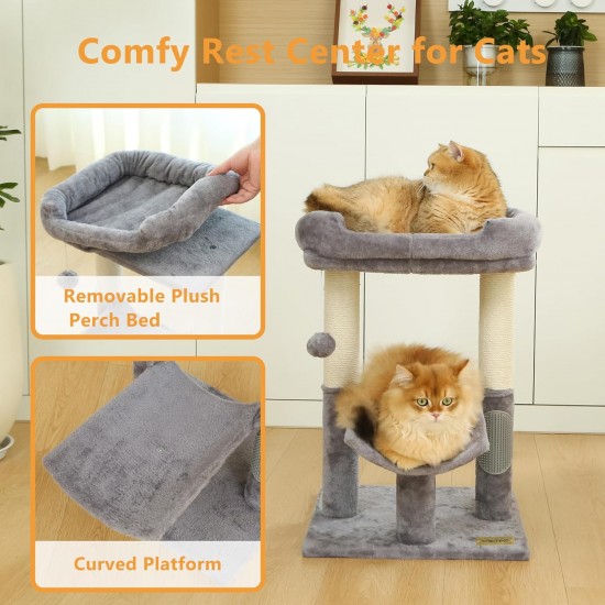 Cat Scratching Post Tower for Indoor Cats with Scratching Post Platform for Kittens and Cats (Light Grey) Cat Scratching Post Tower for Indoor Cats with Scratching Post Platform for Kittens and Cats (Light Grey)
