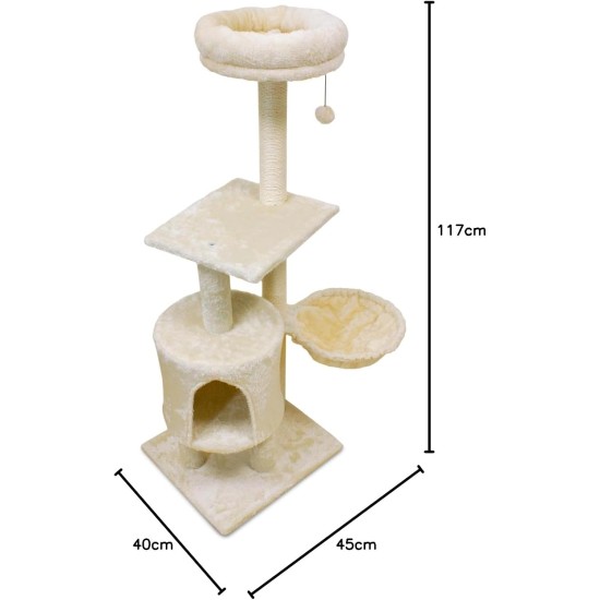 Cat Scratching Post with Removable Bed Ice 45 x 40 x 117 cm Cat Scratching Post with Removable Bed Ice 45 x 40 x 117 cm