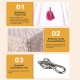 Cat Swing - Boho Macrame Cat Bed/Cat Hammock Made of Macrame, Cat Swing, Hanging Cat House, Cat Toy, Cotton Rope with Tassel, Tapestry, Hanging Mat with Hanging Hook Kit