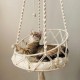 Cat Swing Hammock, Macrame Cat Hammock, Boho Swing Bed Hammock for House Cats, Comfortable Bedding for Pets, Cats, Kittens, for Sleeping, Playing, Climbing