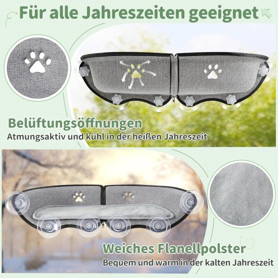 Cat Window Lounger Large Cat Bed Hammock Window Sill Powerful Suction Cup Window Hammock for Cats Indoor and Car Cat Window Seat L71 x W 19 x H 9 cm Cat Window Lounger Large Cat Bed Hammock Window Sill Powerful Suction Cup Window Hammock for Cats Indoor and Car Cat Window Seat L71 x W 19 x H 9 cm