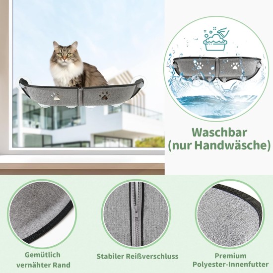 Cat Window Lounger Large Cat Bed Hammock Window Sill Powerful Suction Cup Window Hammock for Cats Indoor and Car Cat Window Seat L71 x W 19 x H 9 cm Cat Window Lounger Large Cat Bed Hammock Window Sill Powerful Suction Cup Window Hammock for Cats Indoor and Car Cat Window Seat L71 x W 19 x H 9 cm
