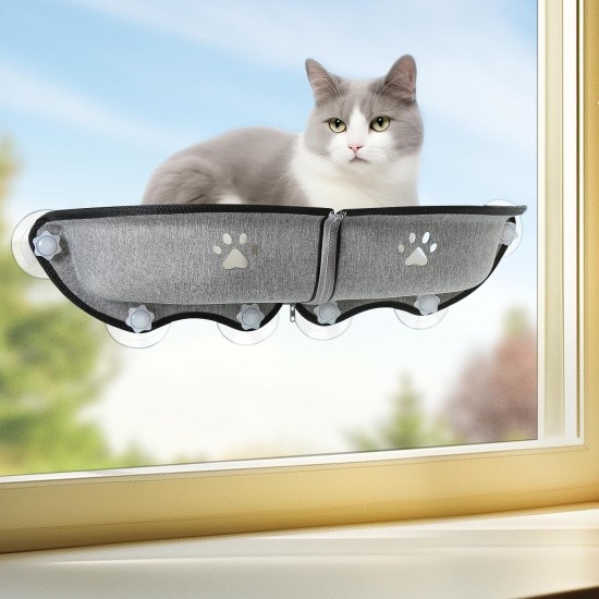 Cat Window Lounger Large Cat Bed Hammock Window Sill Powerful Suction Cup Window Hammock for Cats Indoor and Car Cat Window Seat L71 x W 19 x H 9 cm Cat Window Lounger Large Cat Bed Hammock Window Sill Powerful Suction Cup Window Hammock for Cats Indoor and Car Cat Window Seat L71 x W 19 x H 9 cm