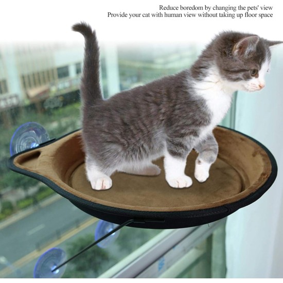 Cat Window Mounted Bed Sunbathing Seat Window Hammock Cat Window Seat Cushion Bed Cosy Place Lying Plate Suction Cup Hanging Pet Bed for Cat Small Dog or Other Small Animals (Coffee) Cat Window Mounted Bed Sunbathing Seat Window Hammock Cat Window Seat Cushion Bed Cosy Place Lying Plate Suction Cup Hanging Pet Bed for Cat Small Dog or Other Small Animals (Coffee)