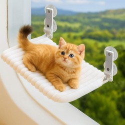 Cat Window Perch, Foldable with Soft Reversible Cover, Cat Window Lounger, Cat Window Sill, Folding Window Hammock Cat Hammock with Sturdy Steel Frame, Holds up to 18 kg Cat Window Perch, Foldable with Soft Reversible Cover, Cat Window Lounger, Cat Window Sill, Folding Window Hammock Cat Hammock with Sturdy Steel Frame, Holds up to 18 kg