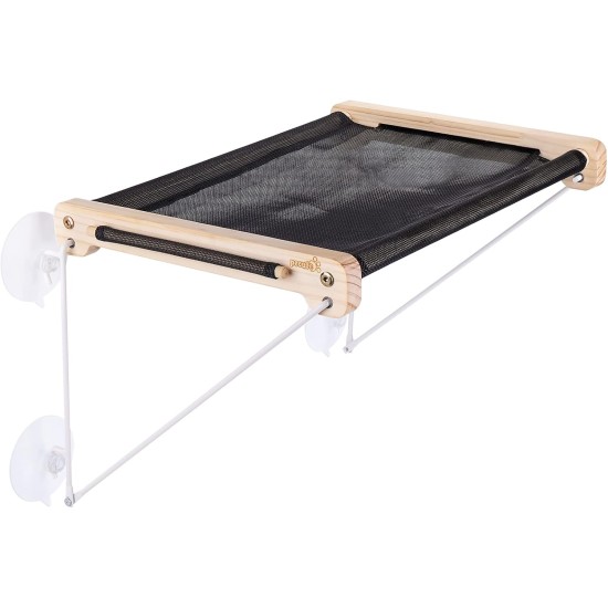 Cat Window Seats (up to 15 kg), Window Lounger Hammock for Cats with Solid Wood and Metal, Sturdy Window Sill, Hanging Bed Window with Suction Cup Cat Window Seats (up to 15 kg), Window Lounger Hammock for Cats with Solid Wood and Metal, Sturdy Window Sill, Hanging Bed Window with Suction Cup