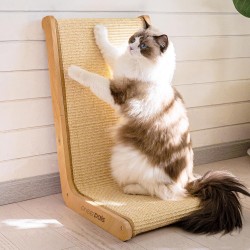 CheerPals L-Shape Sisal Cat Scratching Board - 105° Design, Cat Scratcher Made of Solid Beech Wood and Natural Sisal Pad - Large 58 x 37 x 48 cm Pet Furniture for All Cats CheerPals L-Shape Sisal Cat Scratching Board - 105° Design, Cat Scratcher Made of Solid Beech Wood and Natural Sisal Pad - Large 58 x 37 x 48 cm Pet Furniture for All Cats